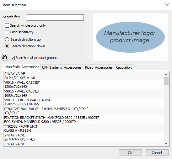 Dialog item selection Linear Building