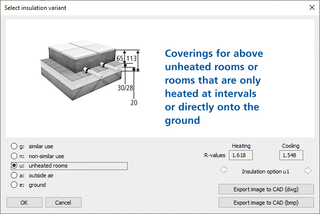 Select insulation variant Linear Building