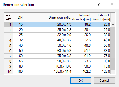 Dialog dimension selection Linear Building