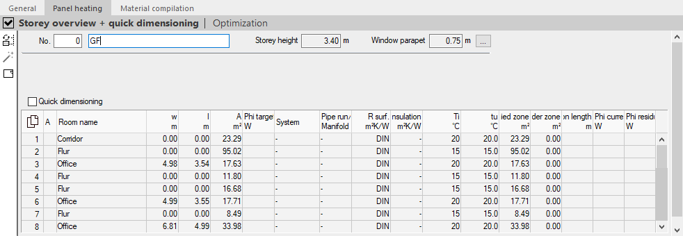 Panel heating area floor overview + quick design - LINEAR Building