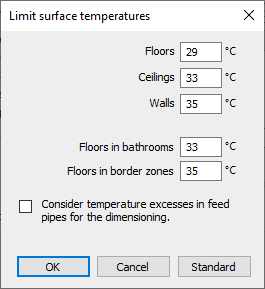 Dialog limit surface temperatures Linear Building