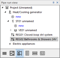 Panel heating pipe run view Linea Building