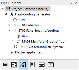 Panel heating pipe run view Linea Building