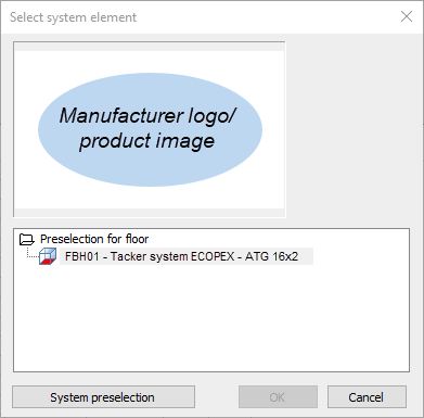 Selection system elements dialog Linear Building