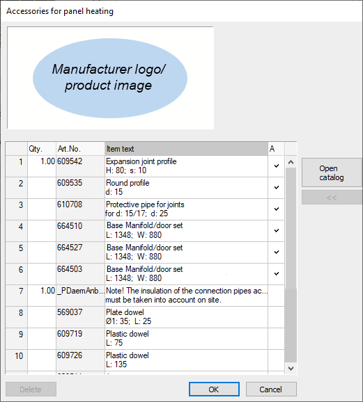 Dialog accessories for panel heating Linear Building