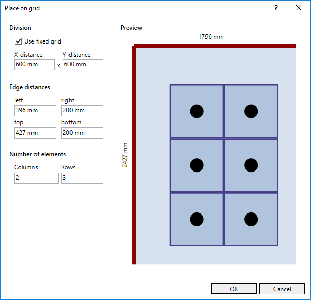 Dialog place on grid Linear Revit