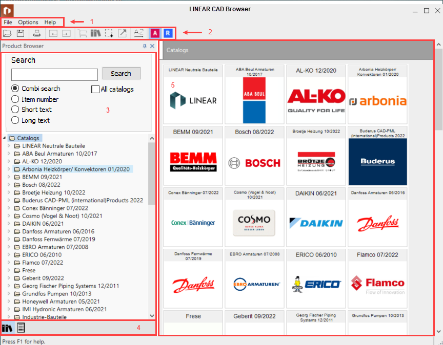 Product Browser Linear CAD Browser