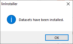 Dialog notification Linear Installer