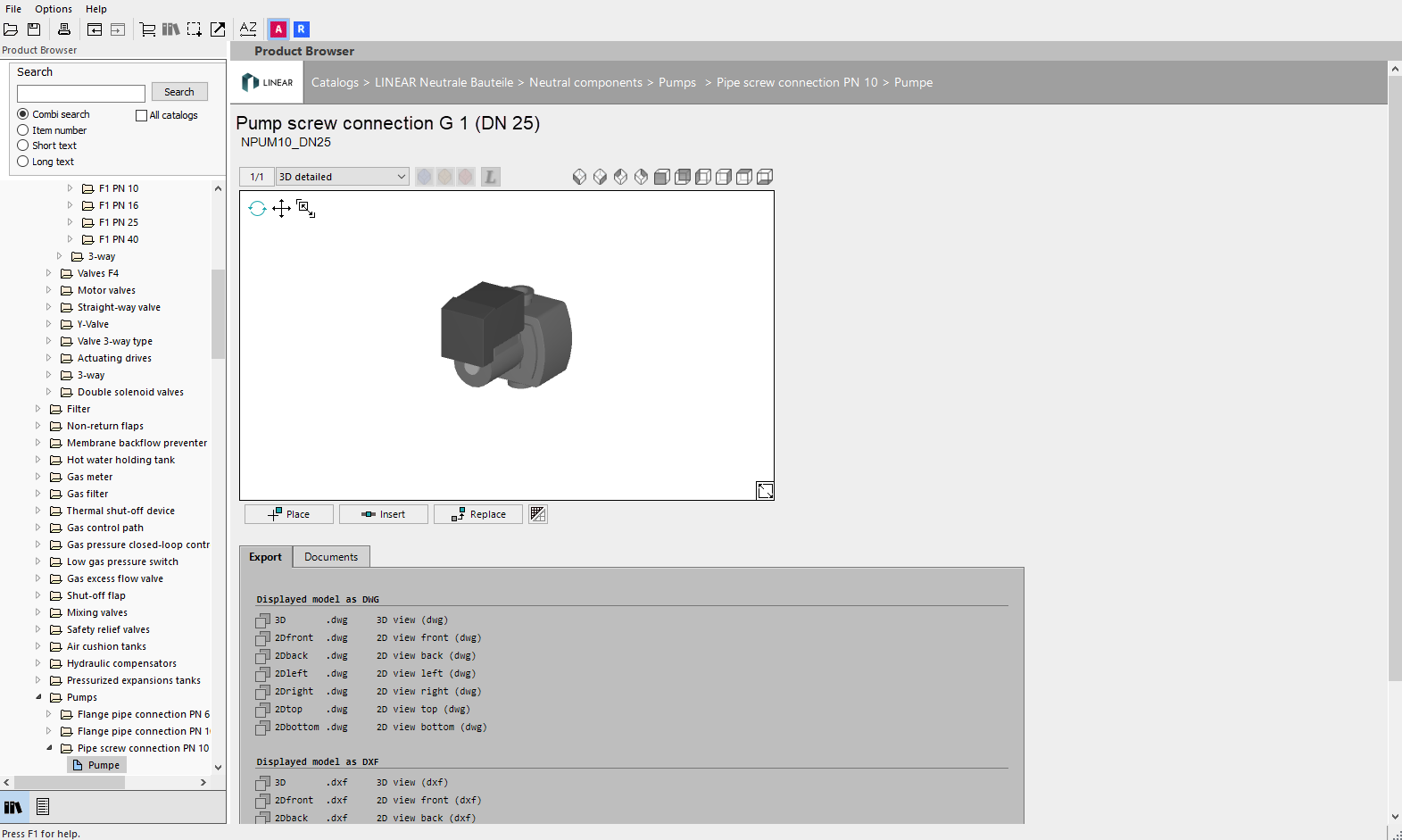 Product Browser Linear CAD Browser