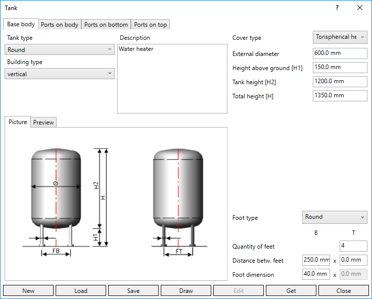 Tank configurator Linear Revit