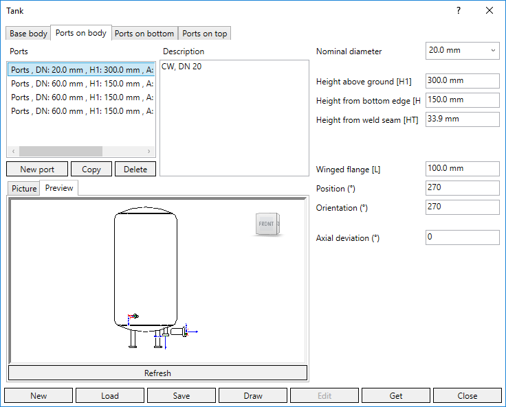 Tank port body Linear Revit