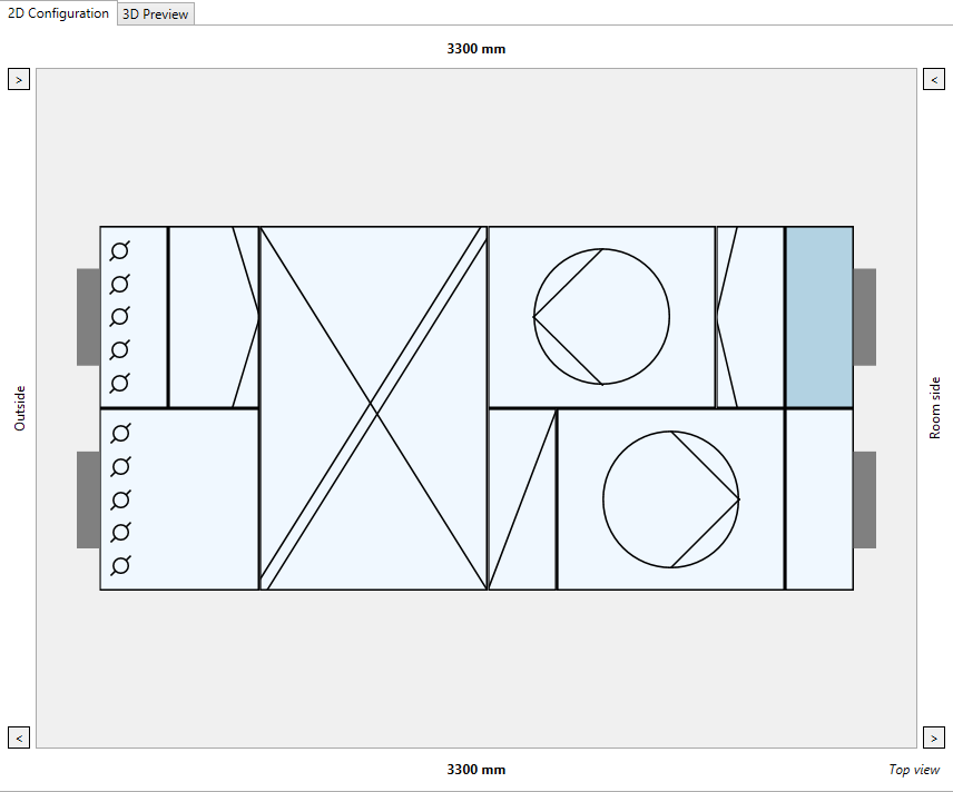 2D Configuration ventilation device Linear Revit