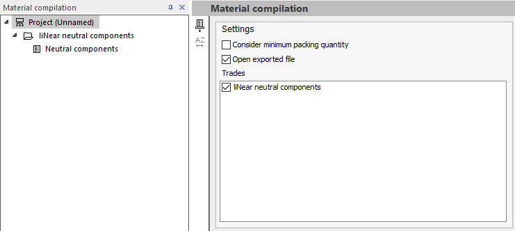 Material compilation Linear CAD Browser