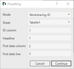 Dialog Presettings Linear Revit