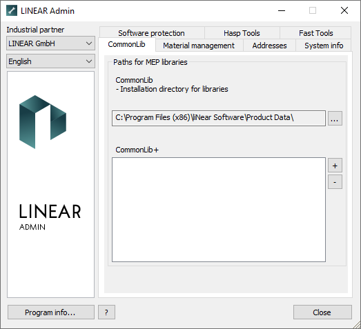 Common lib tab Linear Admin