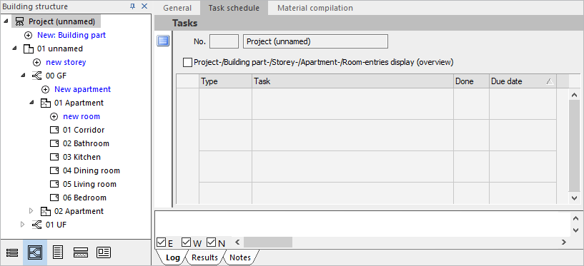 Module overview task schedule Linear Building