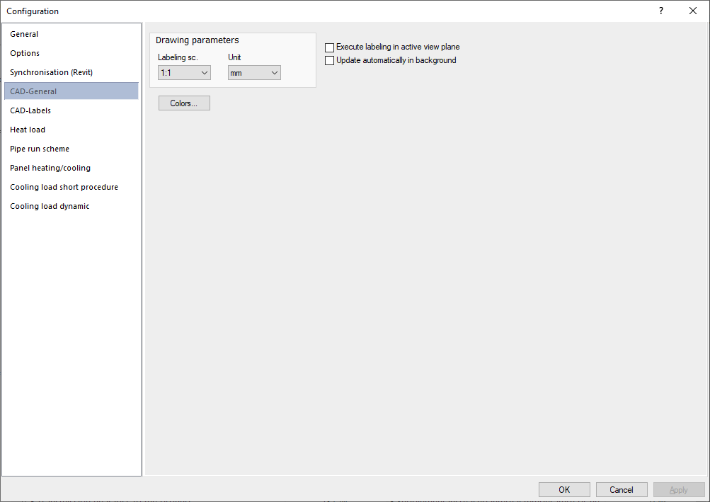 Dialog configuration Linear Building