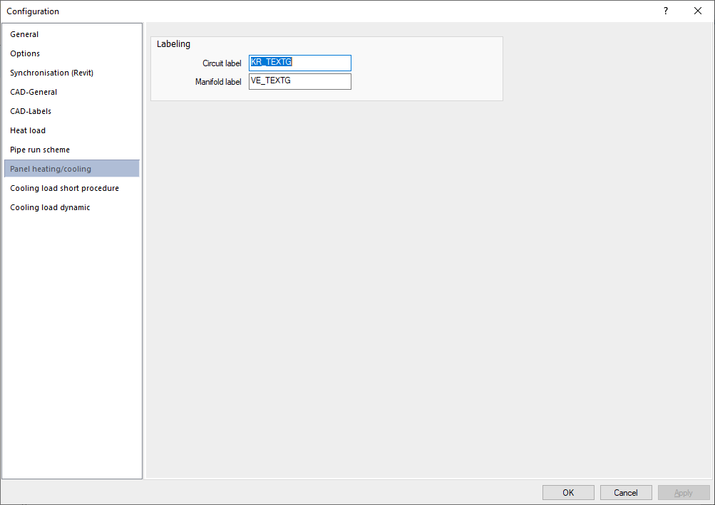 Dialog configuration Linear Building