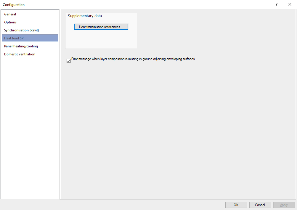 Dialog configuration Linear Building