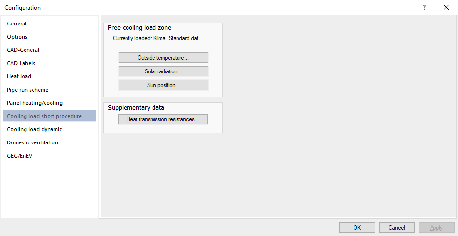 Dialog configuration Linear Building