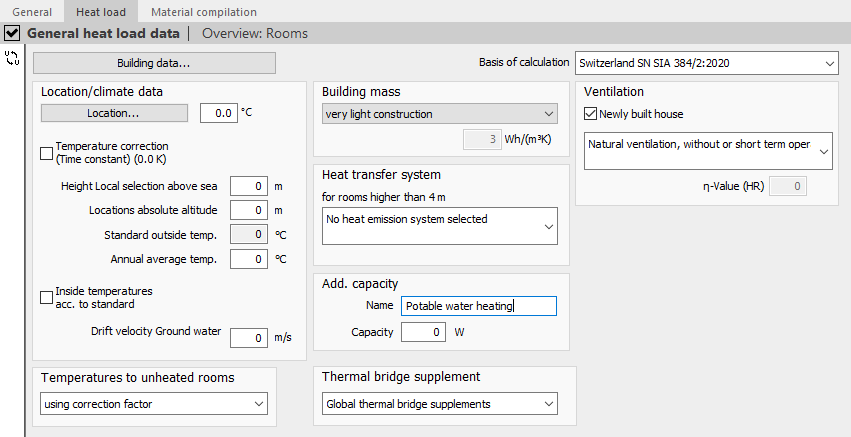 Heat load general Linear Building