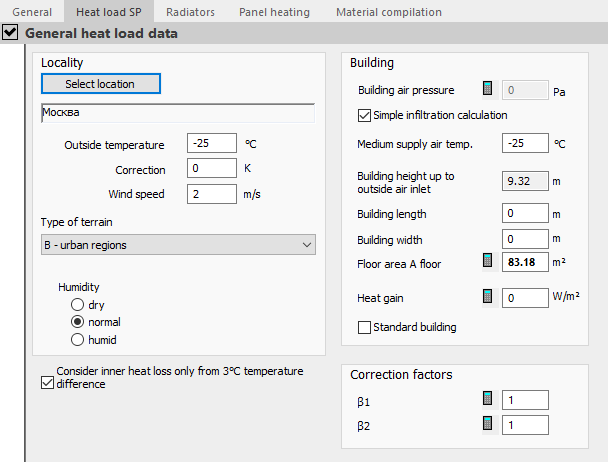 Heat Load SP Linear Revit