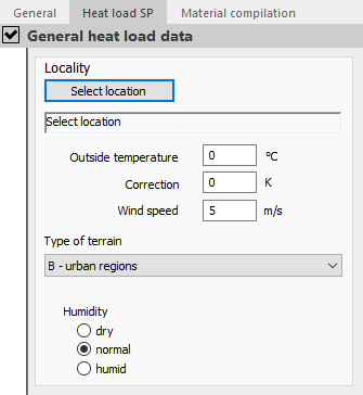 Heat load SP general heat load data Linear Building