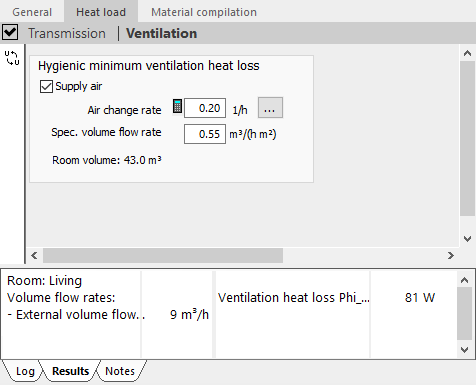 Heat load ventilation Linear Building