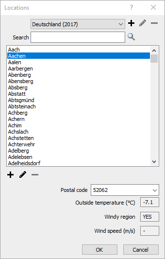 Heat load dialog locations Linear Building