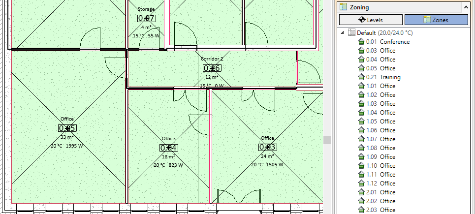 MEP zoning section Linear Revit