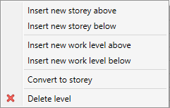 Context menu storeys Linear Revit