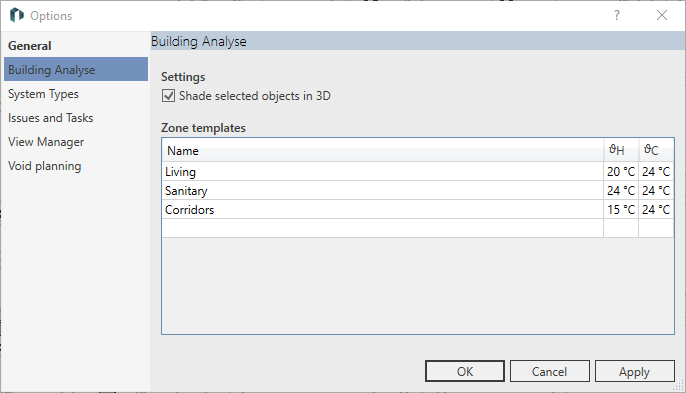 Options Building Analyse Linear