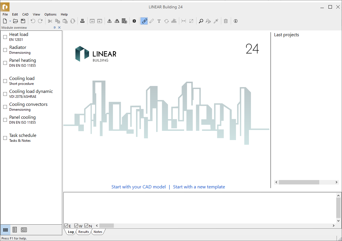 Main user interface Linear Building