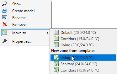 Context menu zoning Linear Revit