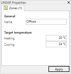 Properties zones Linear Revit