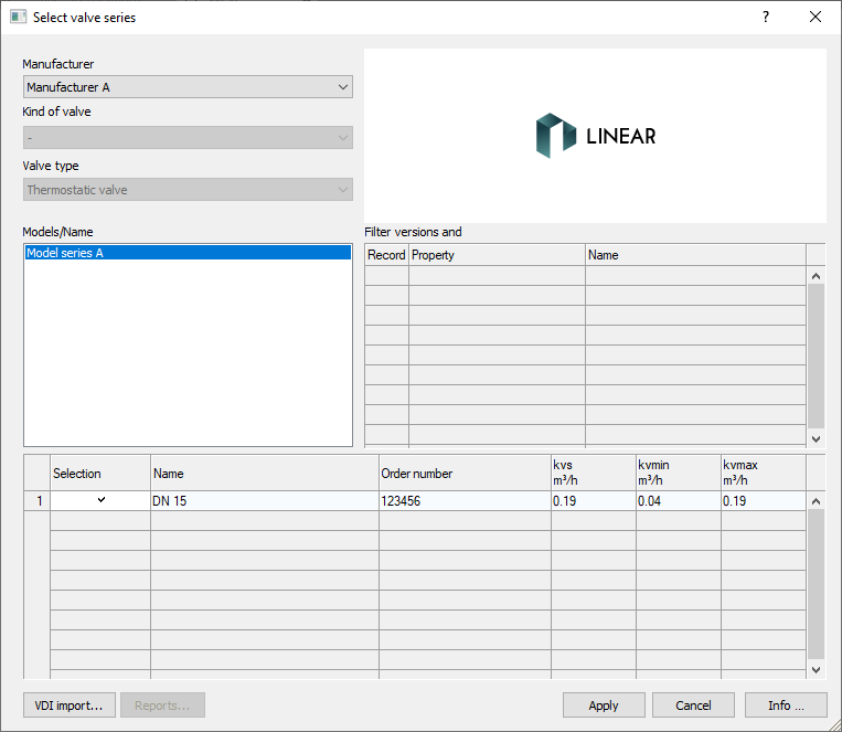 Select valves Linear Revit