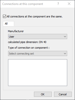 Dialog “connections on this component” of the LINEAR Solutions for Autodesk Revit