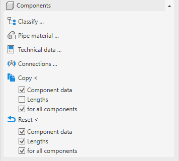 Section components potable water Linear Revit