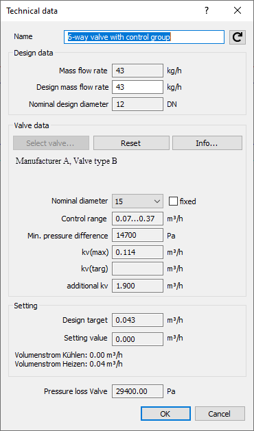 Technical data 6 way valve Linear Revit