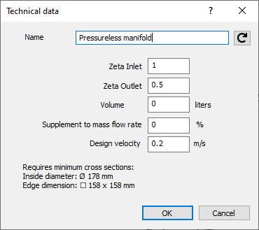 Technical data pressureless manifold Linear Revit