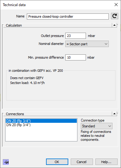 Technical data pressure controller Linear Revit