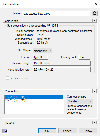 Technical data gas flow monitor Linear Revit