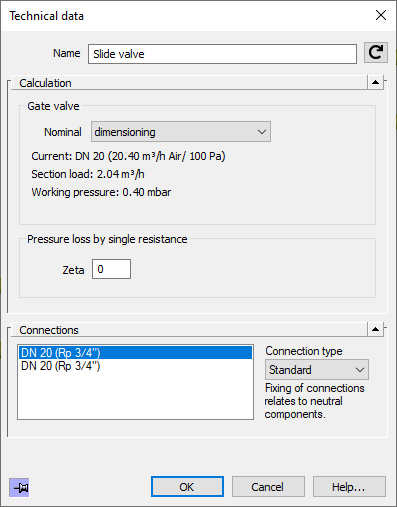 Technical data slide valve Linear Revit