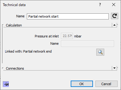 Dialog technical data partial network Linear Revit