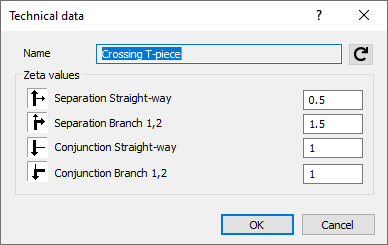 Technical data crossing T-piece Linear Revit