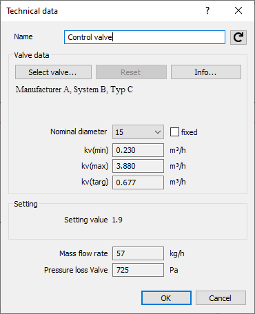 Technical data control valve Linear Revit