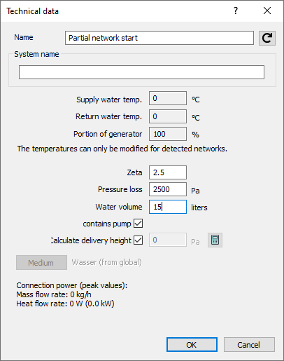 Technical data partial network start Linear Revit