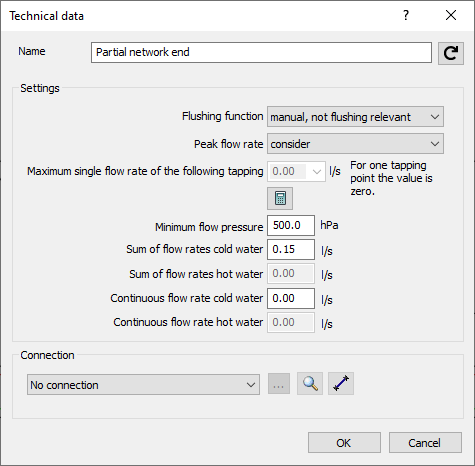 Dialog technical data Linear Revit