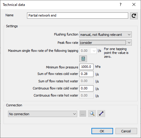 Dialog technical data Linear Revit