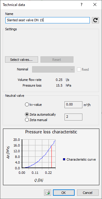 Dialog technical data Linear Revit